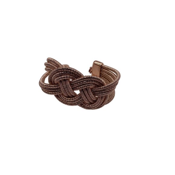 Braided Bracelet Women Fashion Jewelry Adjustable Chain Rose Gold Tone - Picture 1 of 10